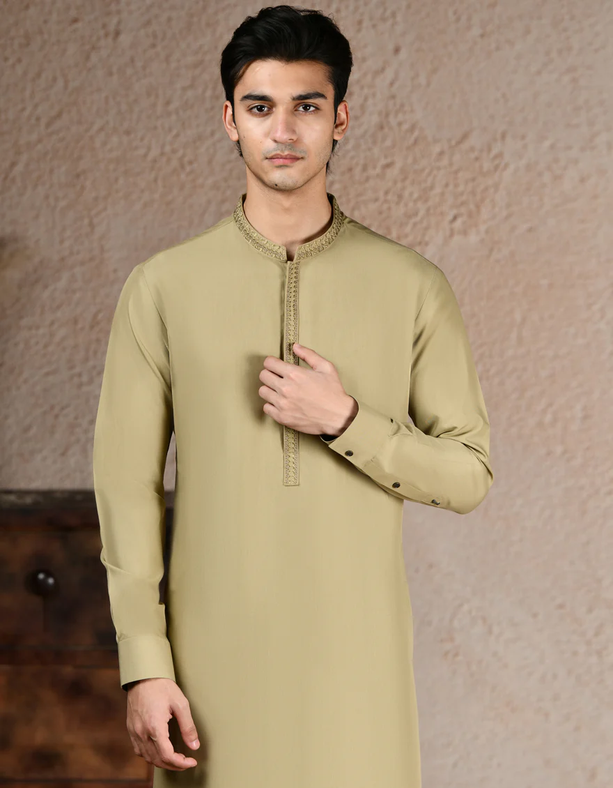 BEIGE BLENDED KURTA TROUSERS | JJKP-A-33251/S25/JJ9 - Image 2