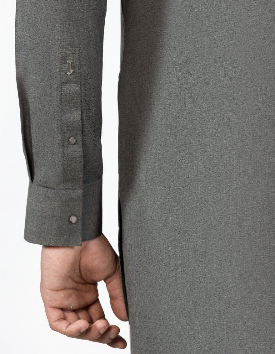 MUD GREEN BLENDED KURTA TROUSERS | JJKP-A-33471/S25/JJ11074-CL - Image 3