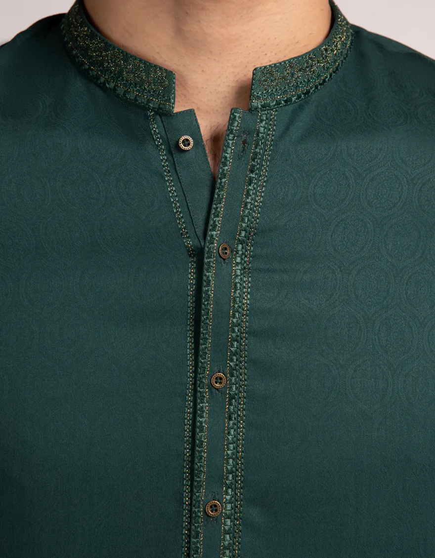 GREEN BLENDED KURTA TROUSERS | JJKP-A-33583/S25/JJ9851-FL - Image 3