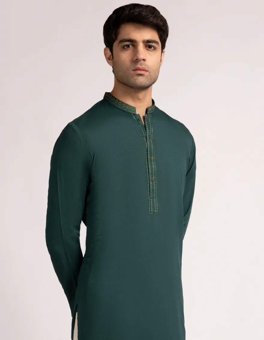 GREEN BLENDED KURTA TROUSERS | JJKP-A-33583/S25/JJ9851-FL - Image 4