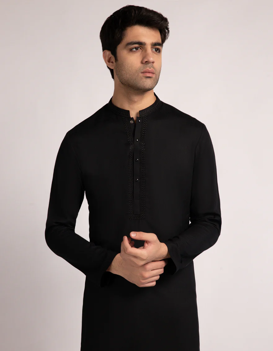 BLACK BLENDED KURTA TROUSERS | JJKP-A-33584/S25/JJ9851-FL - Image 2