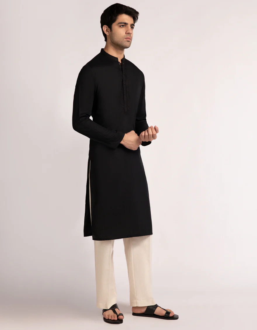 BLACK BLENDED KURTA TROUSERS | JJKP-A-33584/S25/JJ9851-FL - Image 3