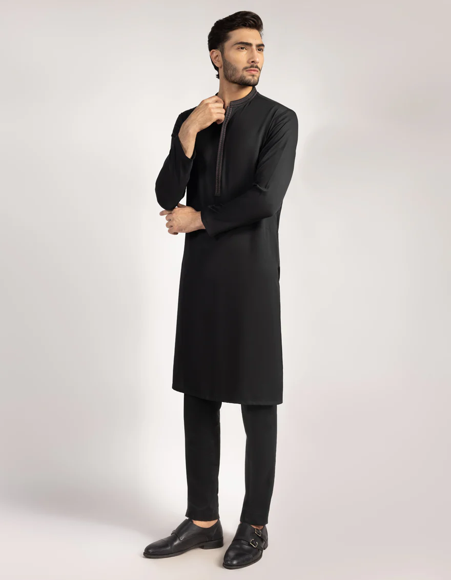 BLACK KURTA TROUSERS | JJKP-A-33673/S25/JJ10275-SF - Image 4