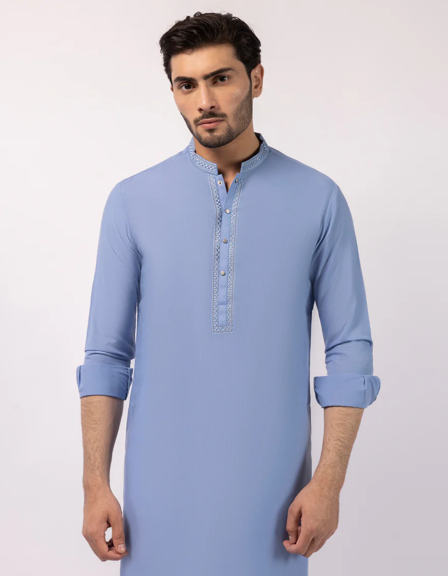SKY BLUE KURTA TROUSERS | JJKP-A-33689/S25/JJ9944-SF - Image 2