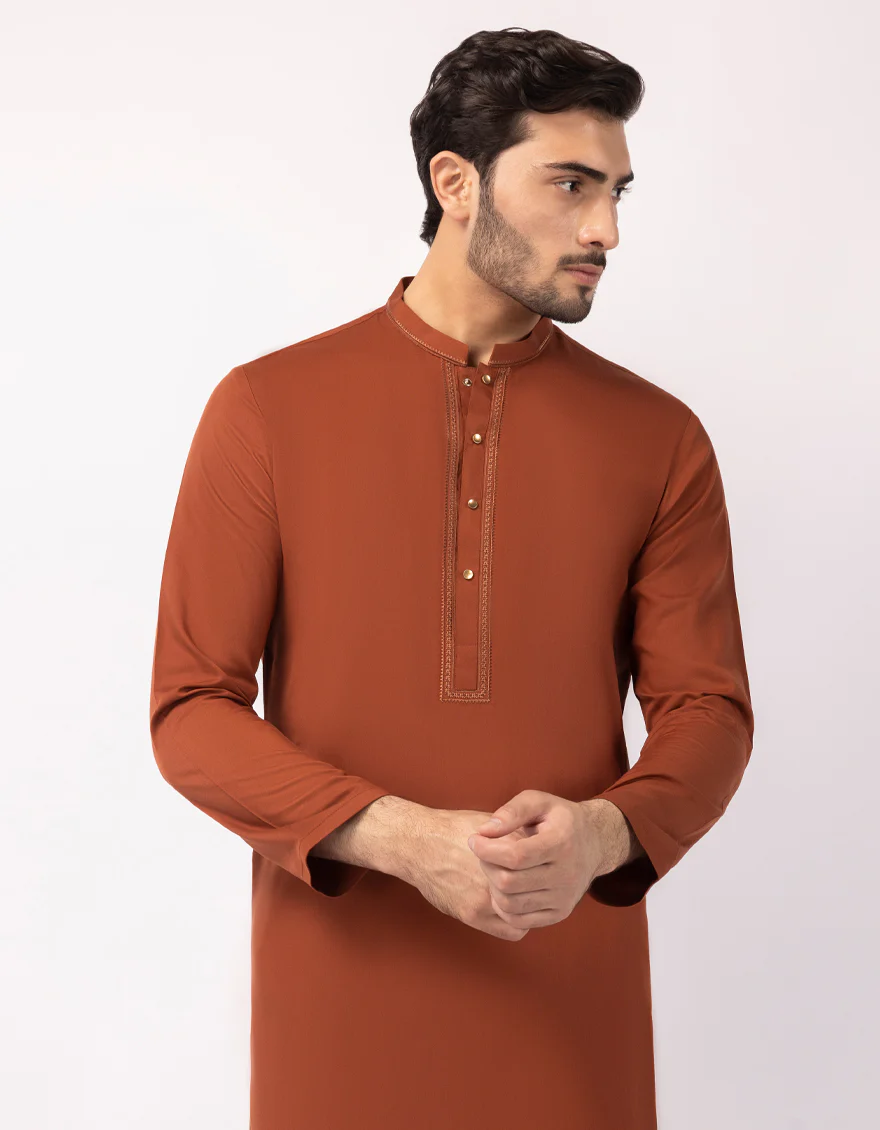 RUST BLENDED KURTA TROUSERS | JJKP-A-33703/S25/JJ10245-SF - Image 2