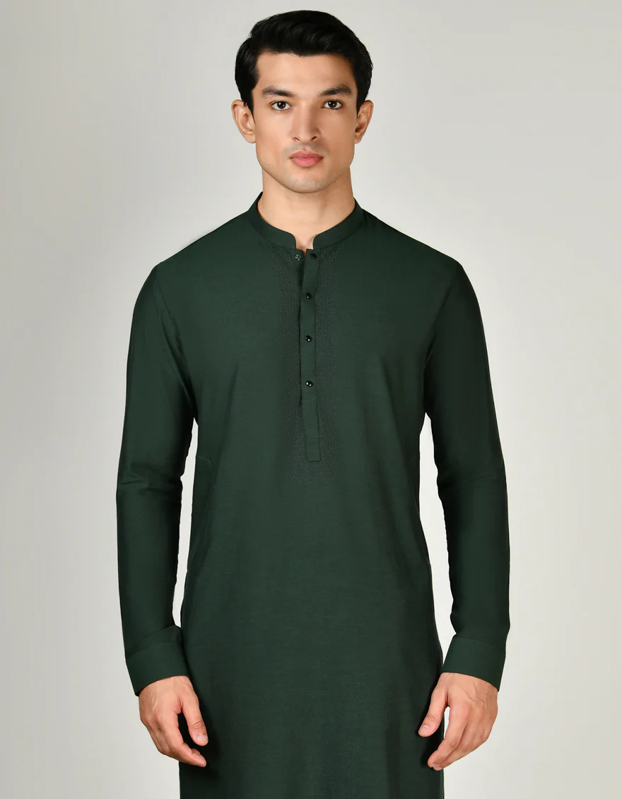 GREEN BLENDED KURTA TROUSERS | JJKP-A-34782/S24/JJ9429-FL - Image 3