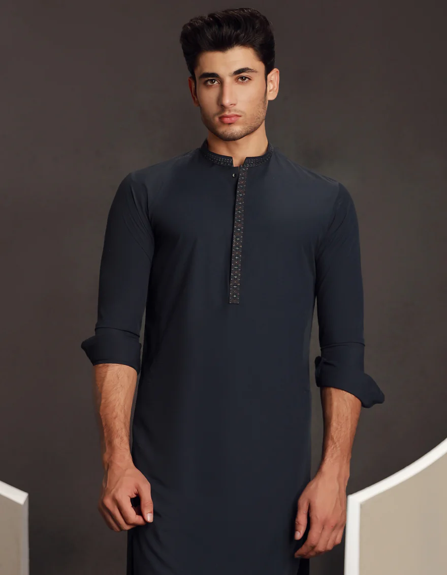 BLUE BLENDED KURTA TROUSERS | JJKP-A-34830/S24/JJ9423-SF - Image 2