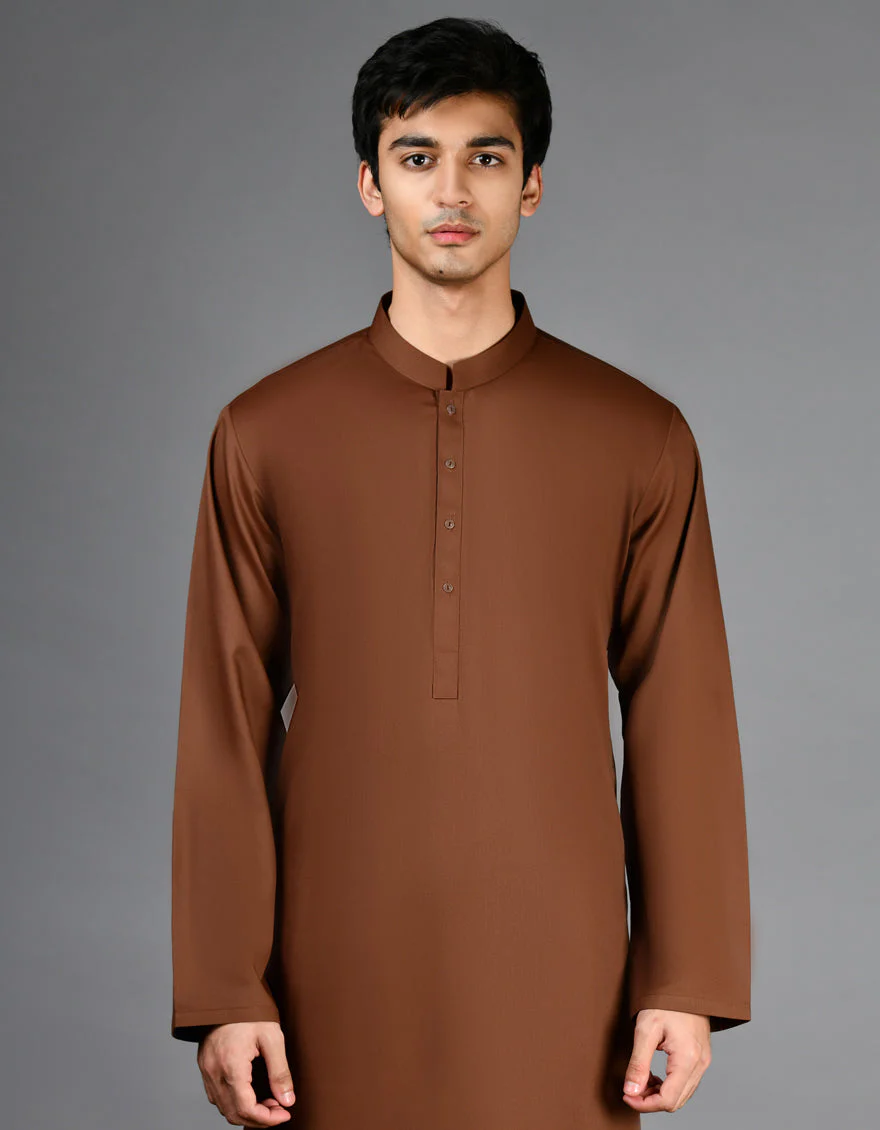 BROWN BLENDED KURTA TROUSERS | JJKP-A-47006-R12-AP/S25/JJ9772-PN - Image 2