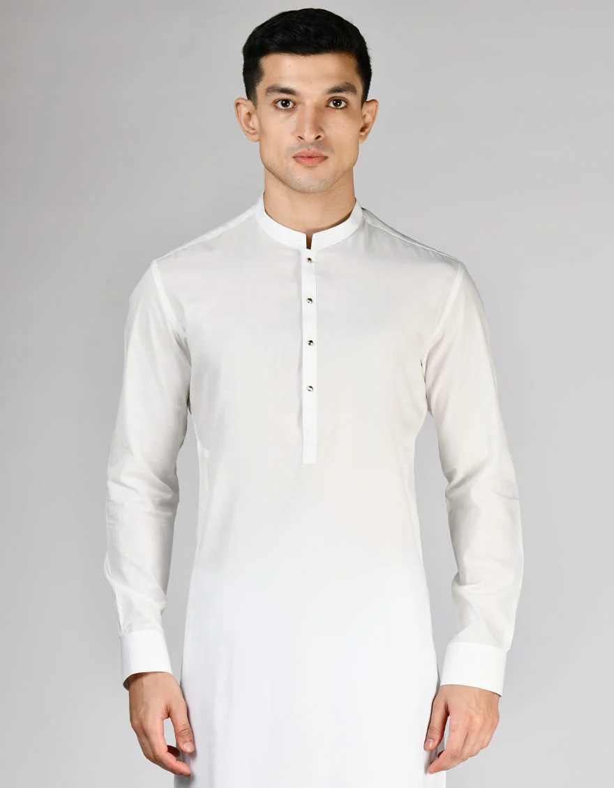WHITE BLENDED KURTA TROUSERS | JJKP-A-47331/S24/JJ8745-PN - Image 2