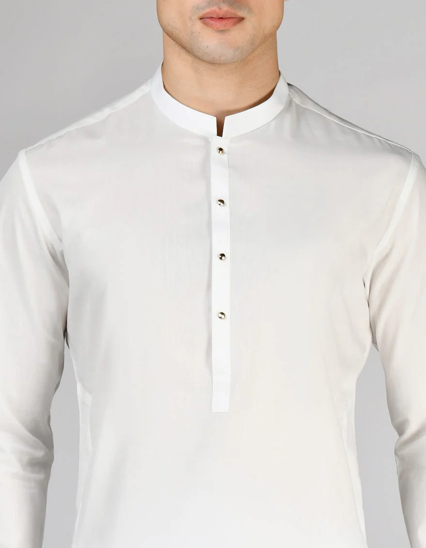 WHITE BLENDED KURTA TROUSERS | JJKP-A-47331/S24/JJ8745-PN - Image 3