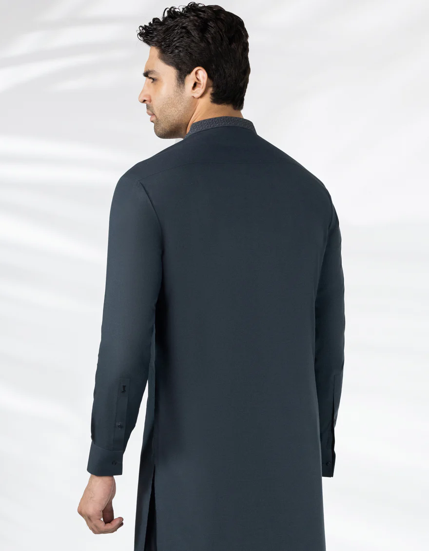 EMERALD GREEN BLENDED KURTA TROUSERS | JJKP-A-47439/S25/JJ9938-SF - Image 3