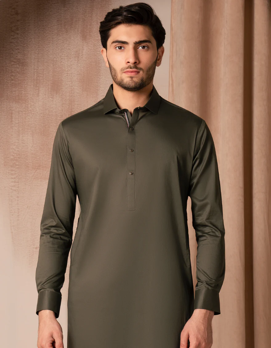 MEHNDI GREEN COTTON KURTA TROUSERS | JJKP-A-47500/S25/JJ8938-SF - Image 2
