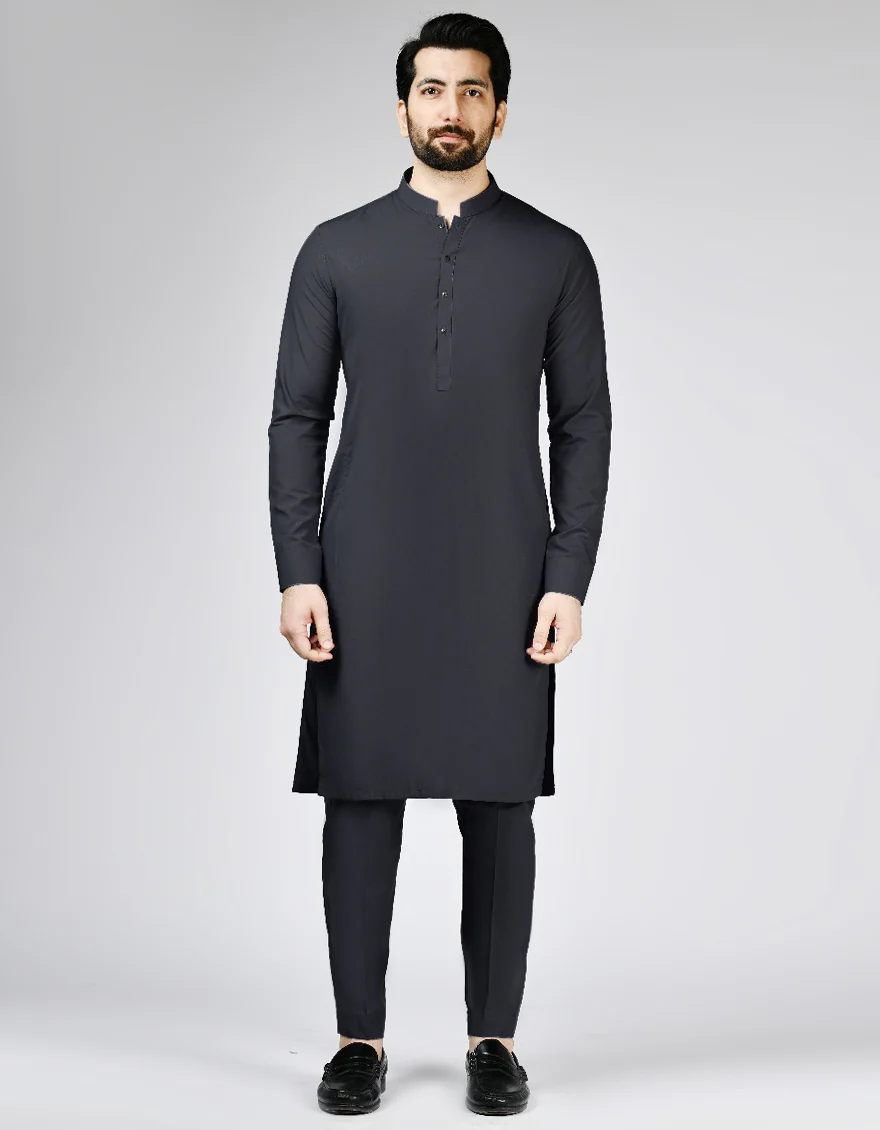 GREY BLENDED KURTA TROUSERS | JJKP-A-47503-AP/S25/JJ9771-PN