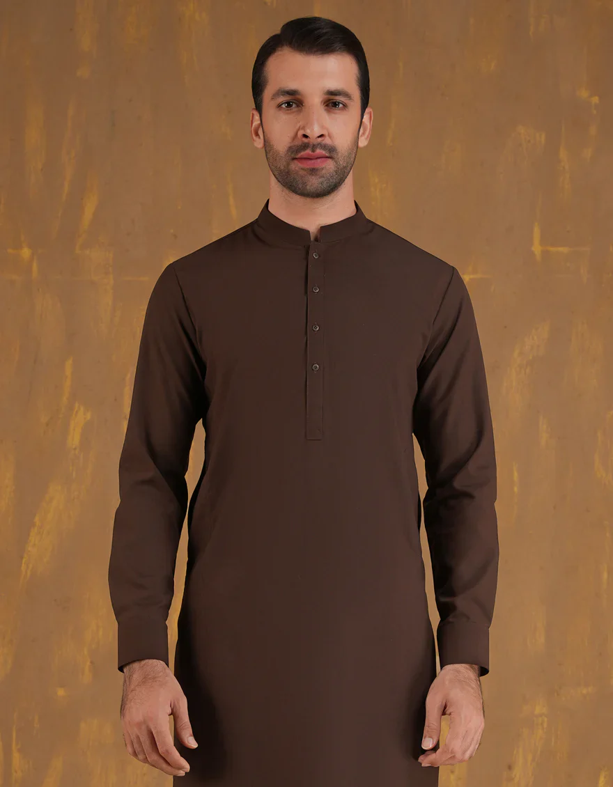 BROWN BLENDED KURTA TROUSERS | JJKP-A-47504-R2-AP/S26/JJ10551-PN - Image 2
