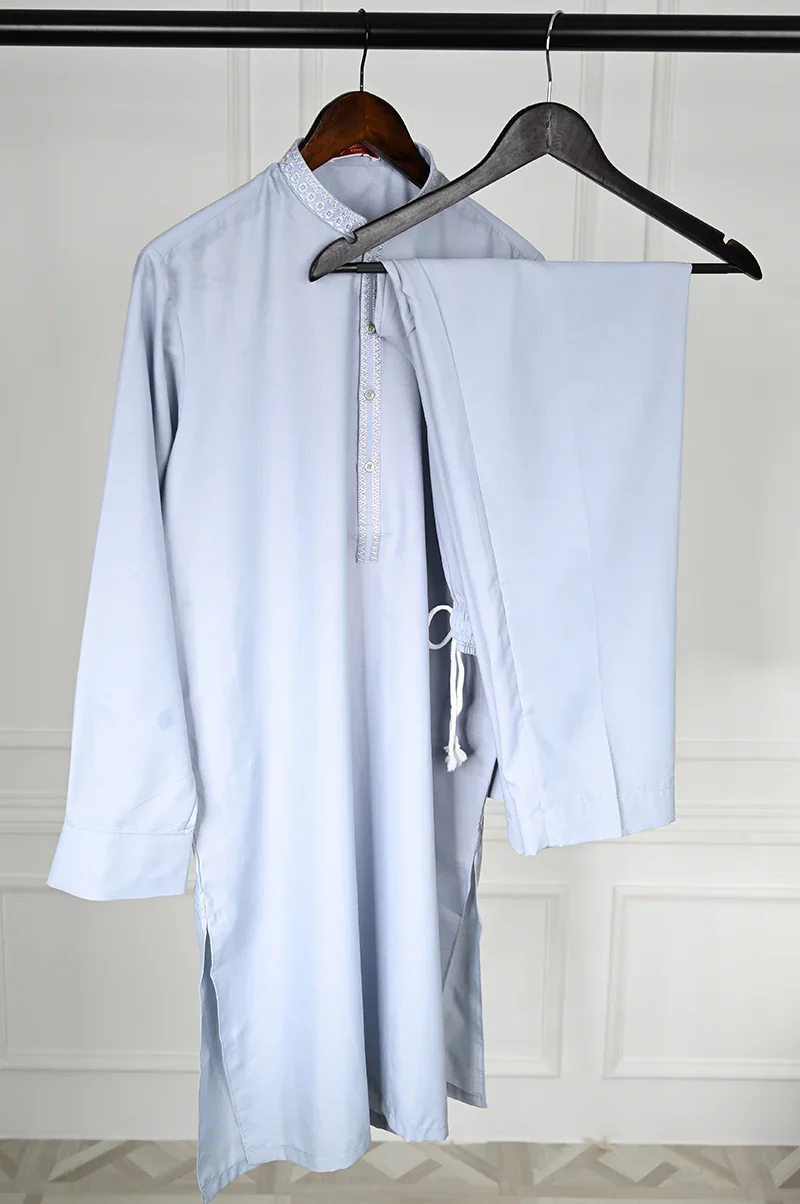 SKY BLUE KURTA TROUSERS | JJKP-A-47515/S25/JJ9360-SF - Image 2