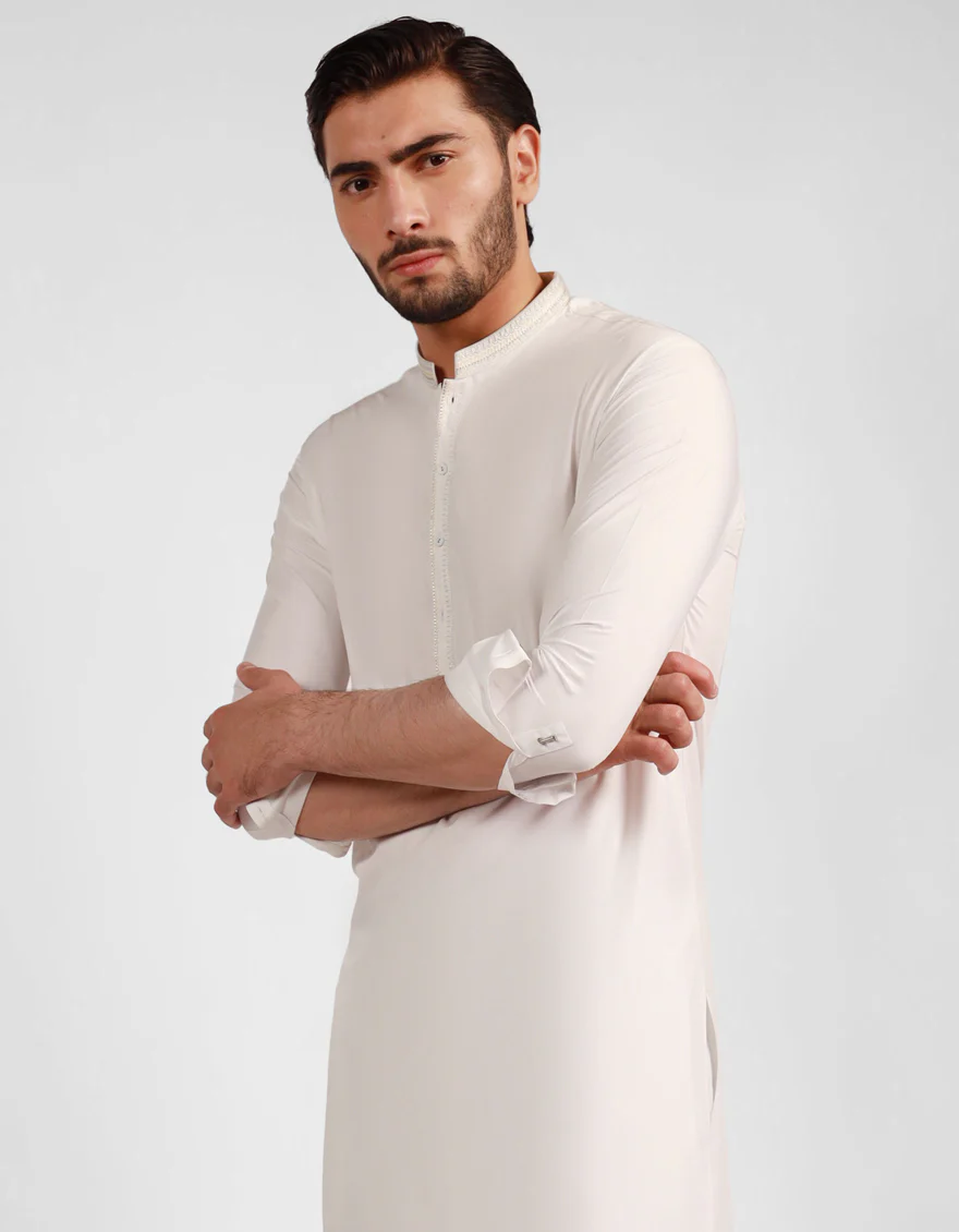 WHITE BLENDED KURTA TROUSERS | JJKP-A-47517/S25/JJ8346-SF - Image 2