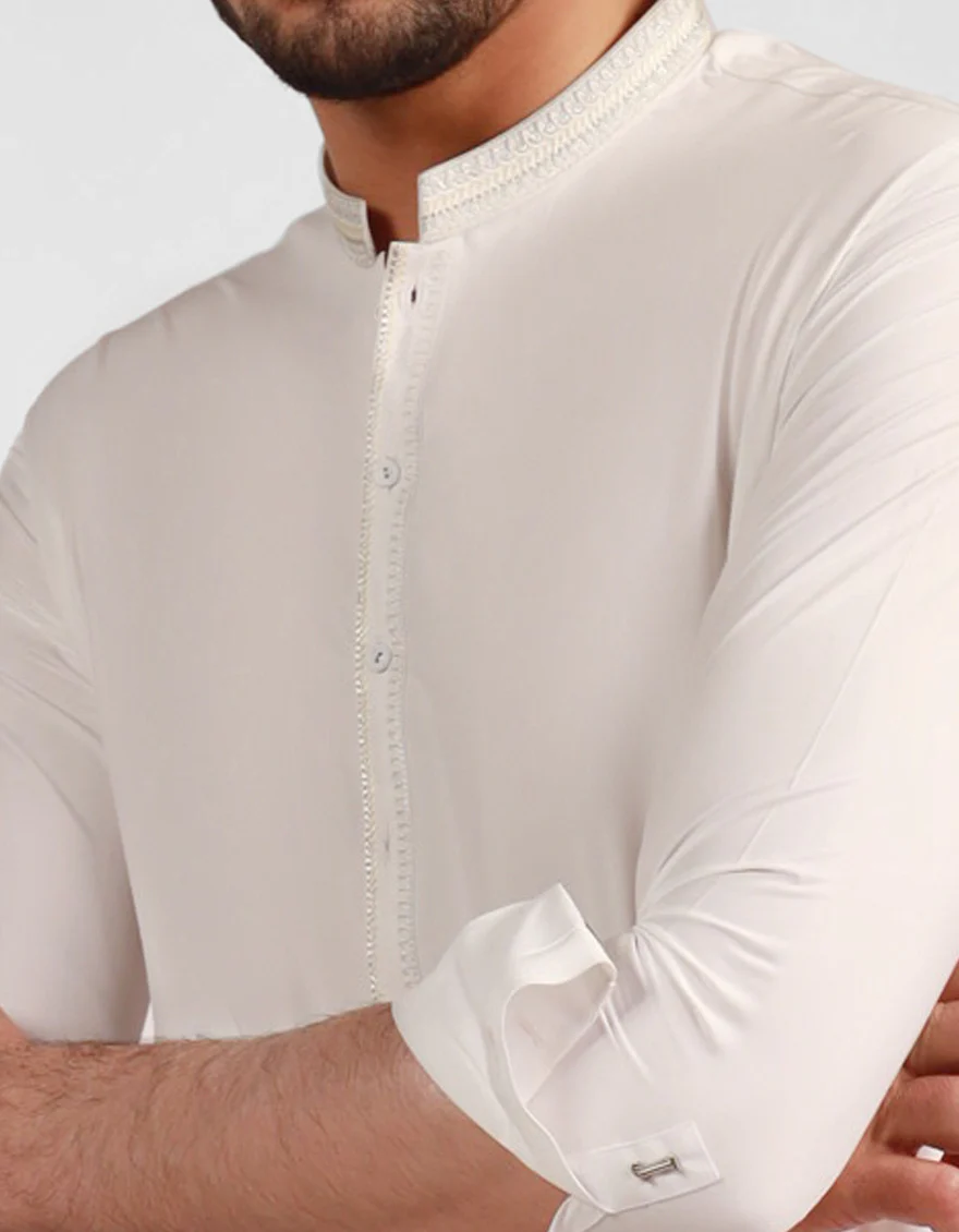 WHITE BLENDED KURTA TROUSERS | JJKP-A-47517/S25/JJ8346-SF - Image 3