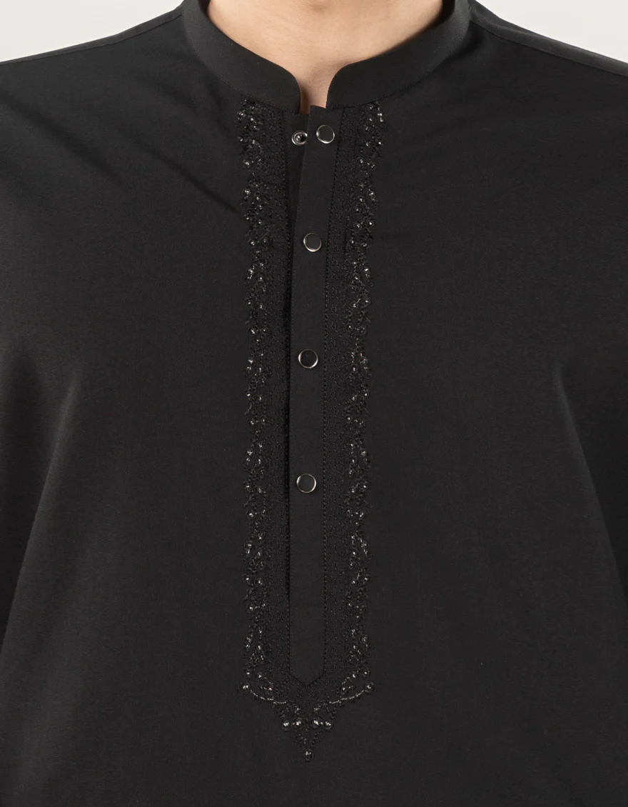 BLACK BLENDED KURTA TROUSERS | JJKP-A-50014/S24/JJ9 - Image 3
