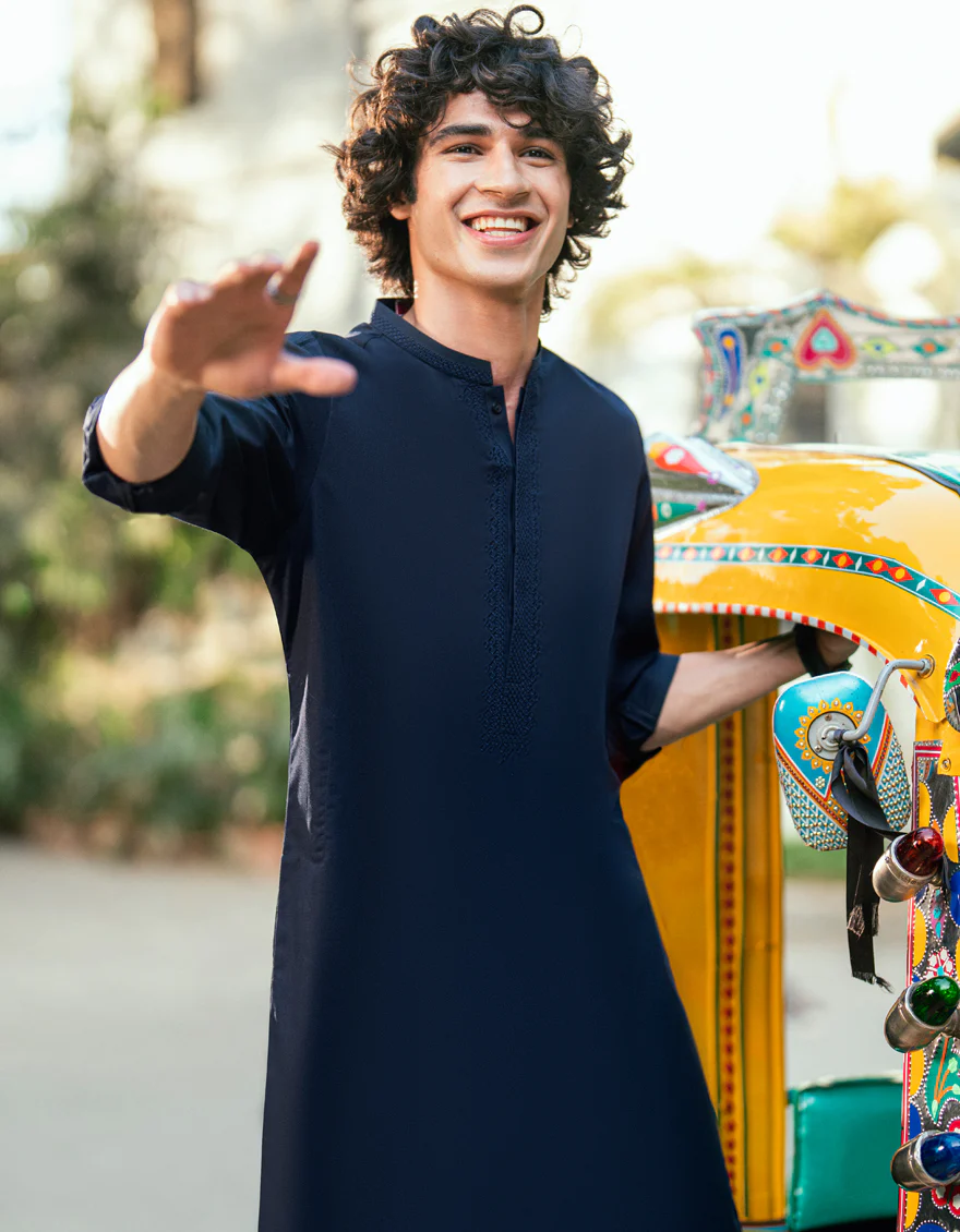 BLUE BLENDED KURTA TROUSERS | JJKP-A-50157/S25/JJ9935-SF - Image 2