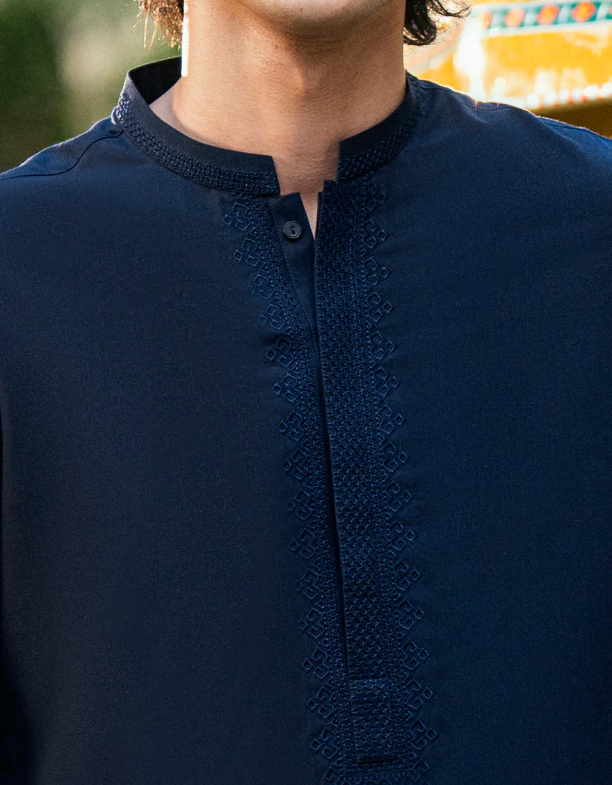 BLUE BLENDED KURTA TROUSERS | JJKP-A-50157/S25/JJ9935-SF - Image 3