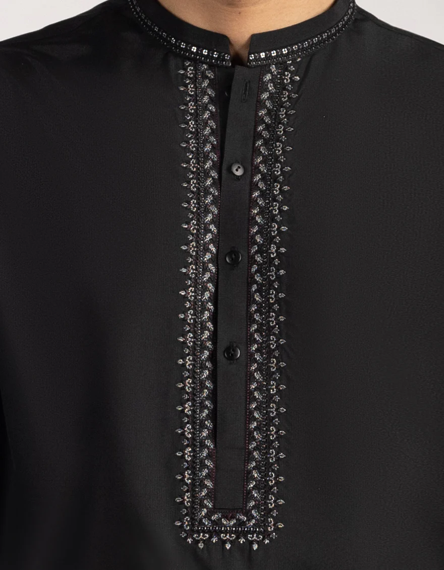 BLACK BLENDED KURTA TROUSERS | JJKP-A-50325/S25/JJ10164-FL - Image 3