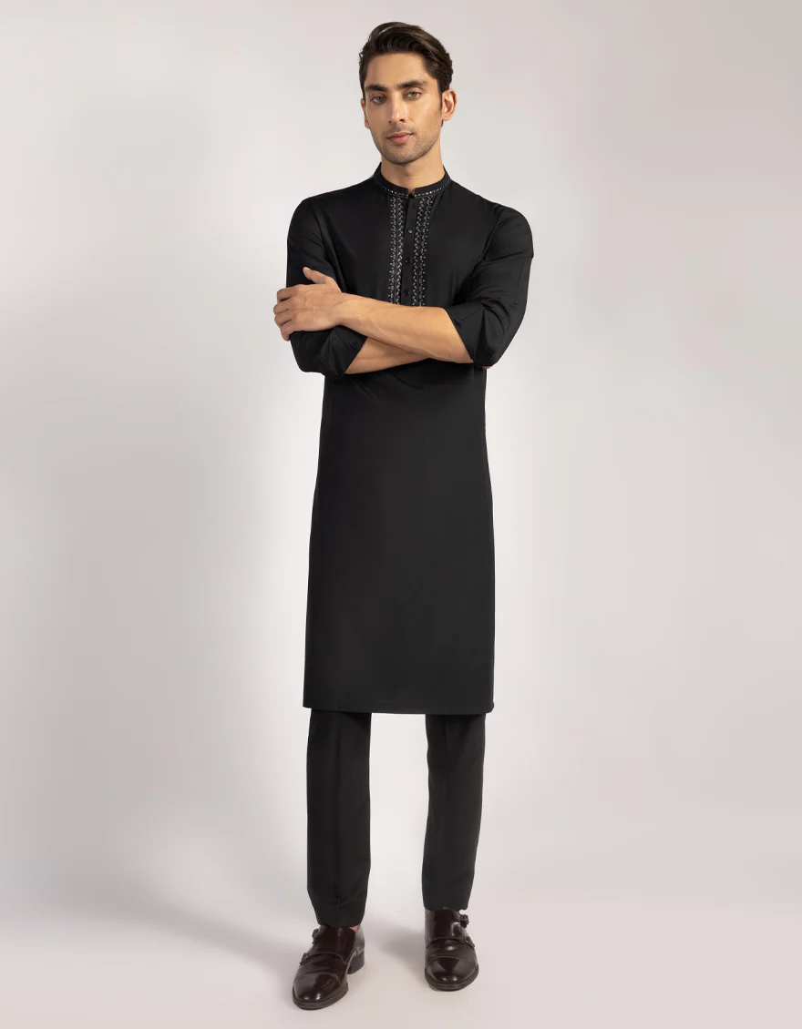 BLACK BLENDED KURTA TROUSERS | JJKP-A-50325/S25/JJ10164-FL - Image 4