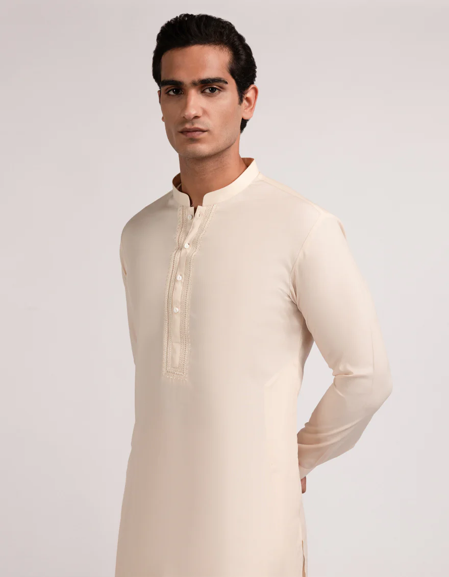 FAWN BLENDED KURTA TROUSERS | JJKP-A-50399/S25/JJ9827-FL - Image 2