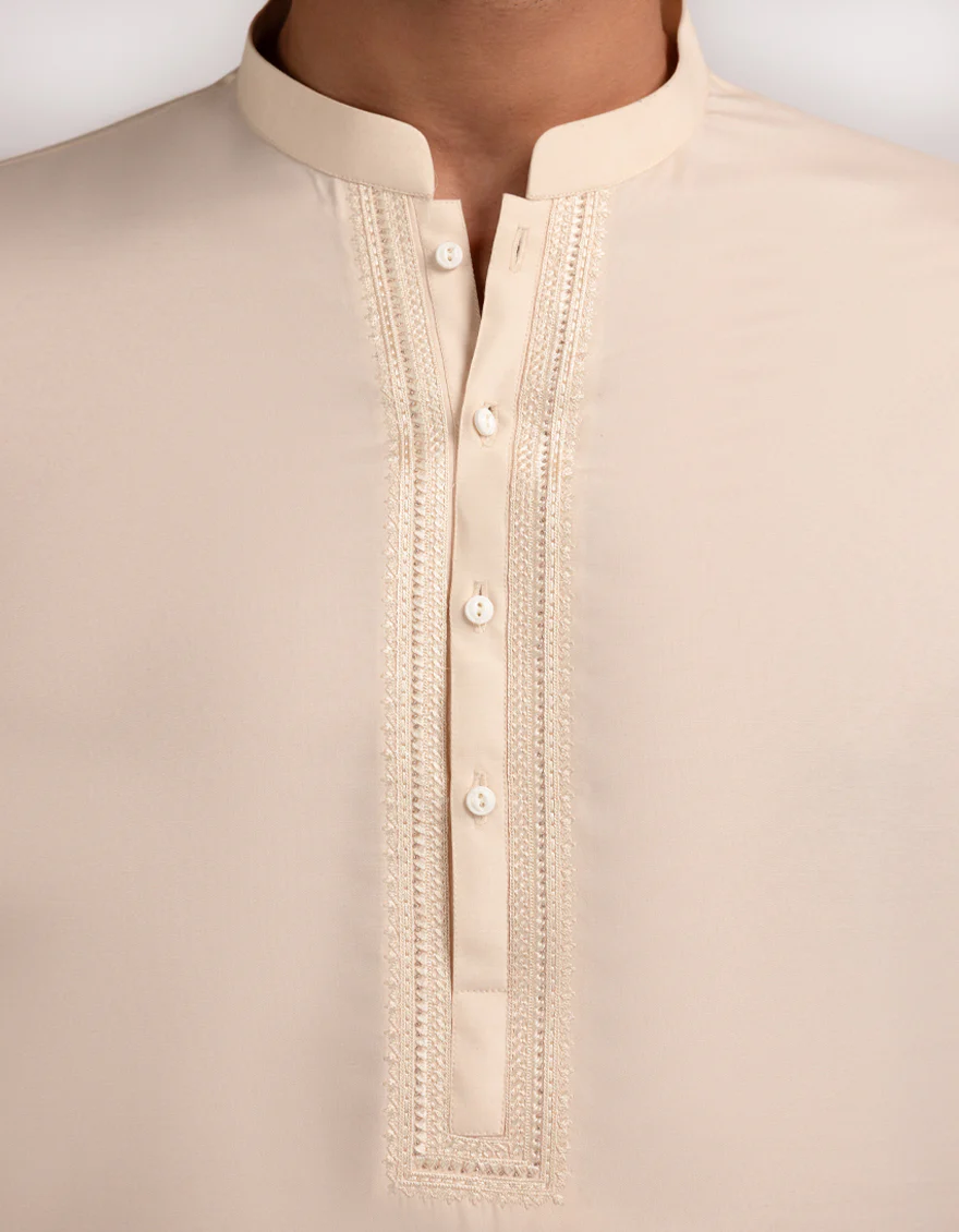 FAWN BLENDED KURTA TROUSERS | JJKP-A-50399/S25/JJ9827-FL - Image 3