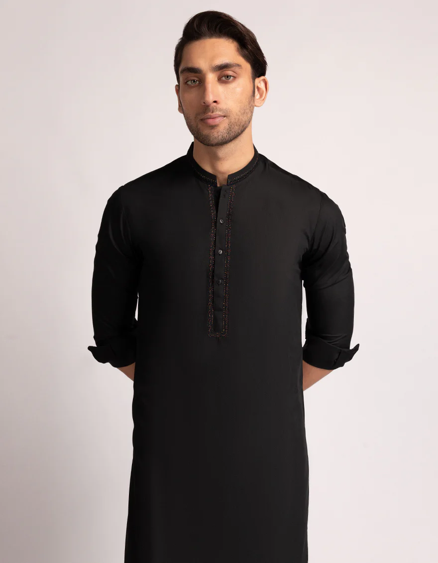 BLACK BLENDED KURTA TROUSERS | JJKP-A-50445/S25/JJ9933-FL - Image 2