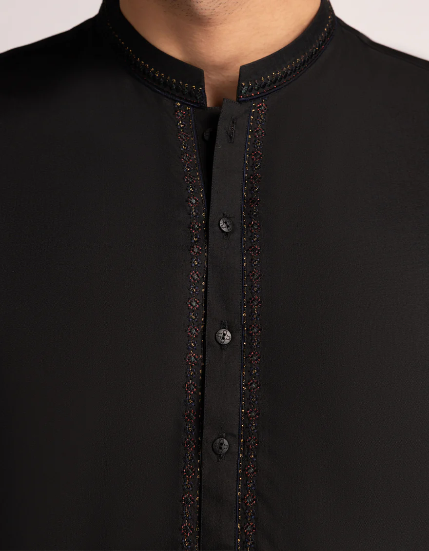 BLACK BLENDED KURTA TROUSERS | JJKP-A-50445/S25/JJ9933-FL - Image 3
