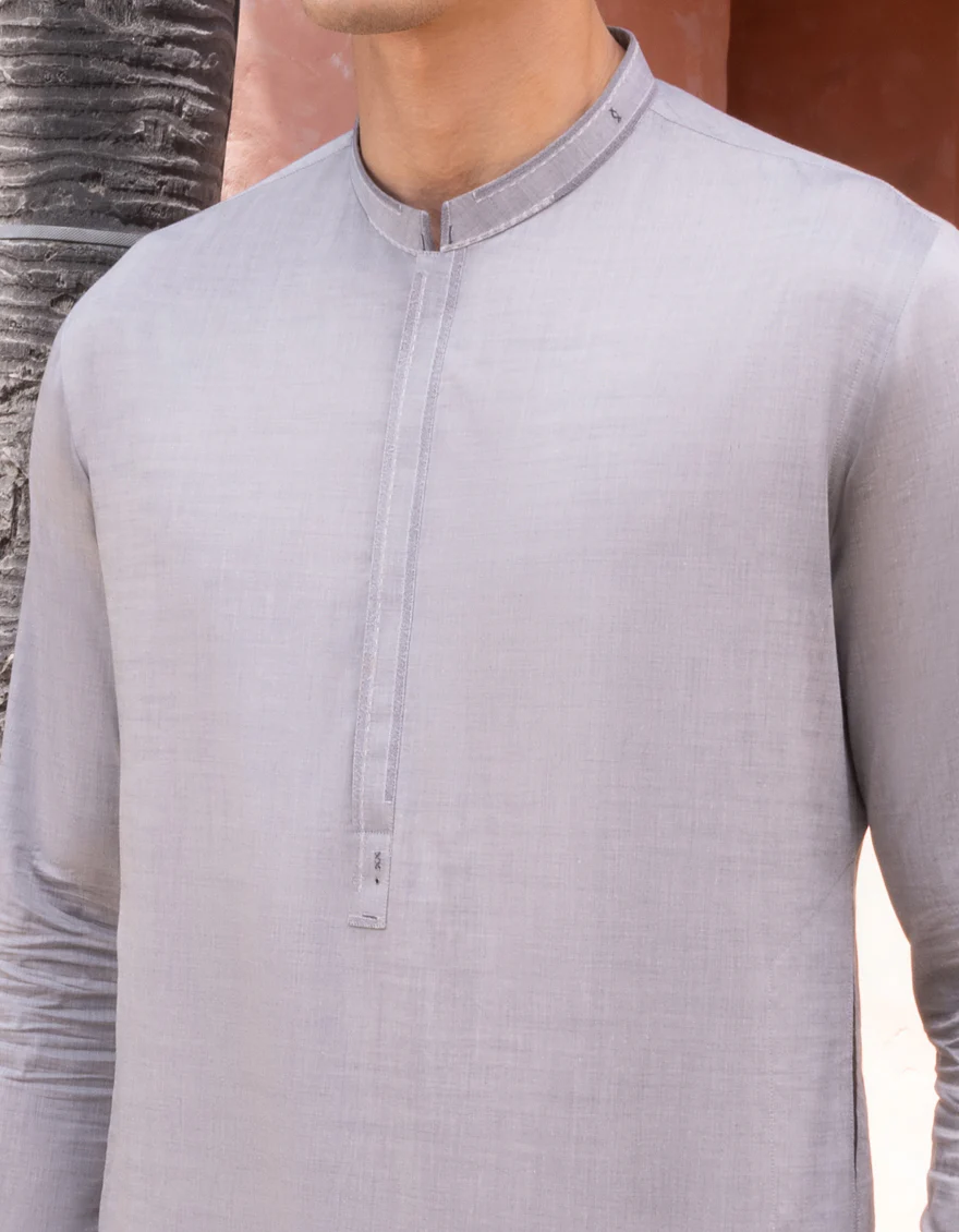 GREY COTTON KURTA TROUSERS | JJKP-A-US-32656/W22/JJ7695-CL - Image 2
