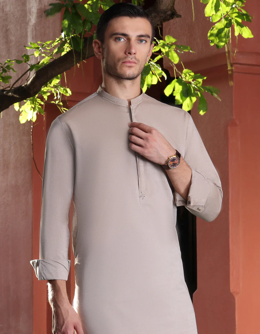 FAWN COTTON KURTA TROUSERS | JJKP-A-US-32658/W22/JJ7695-CL - Image 3