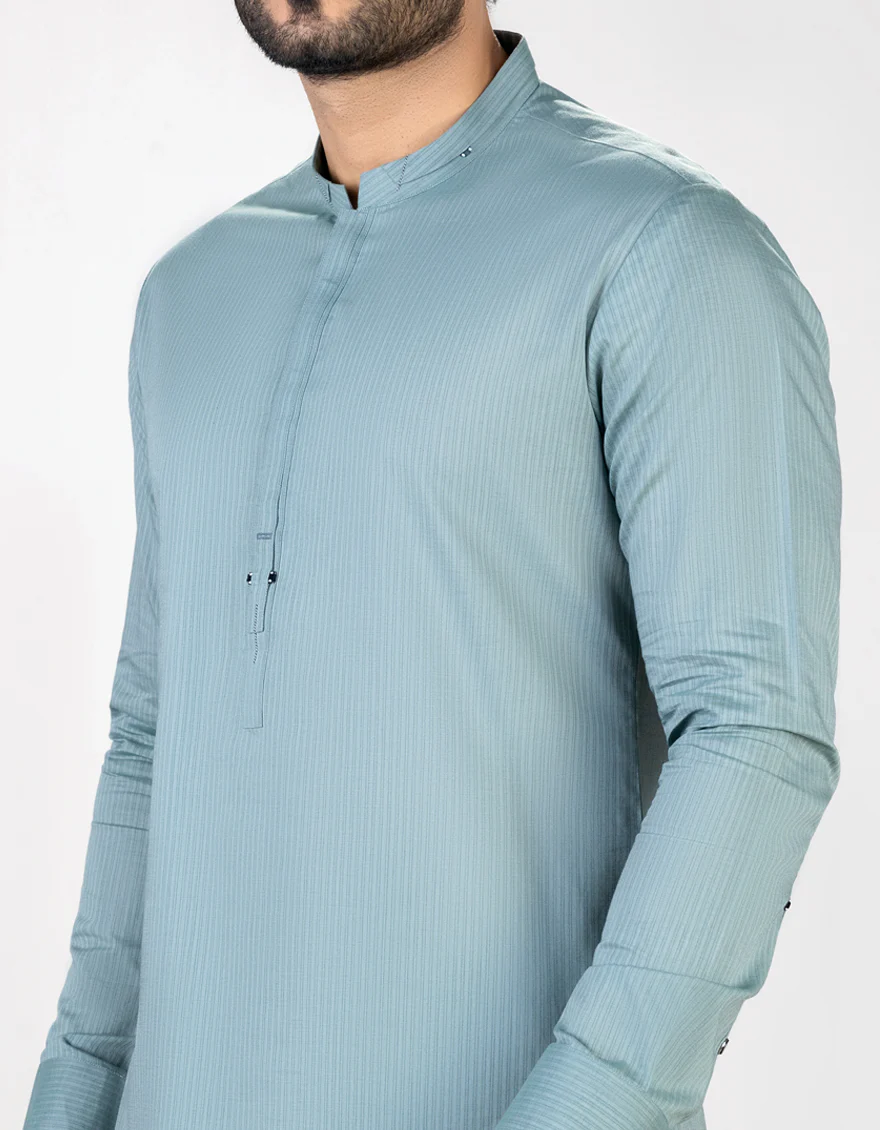 SEA GREEN CVC KURTA TROUSERS | JJKP-A-US-32702/S23/JJ8390-CL - Image 2