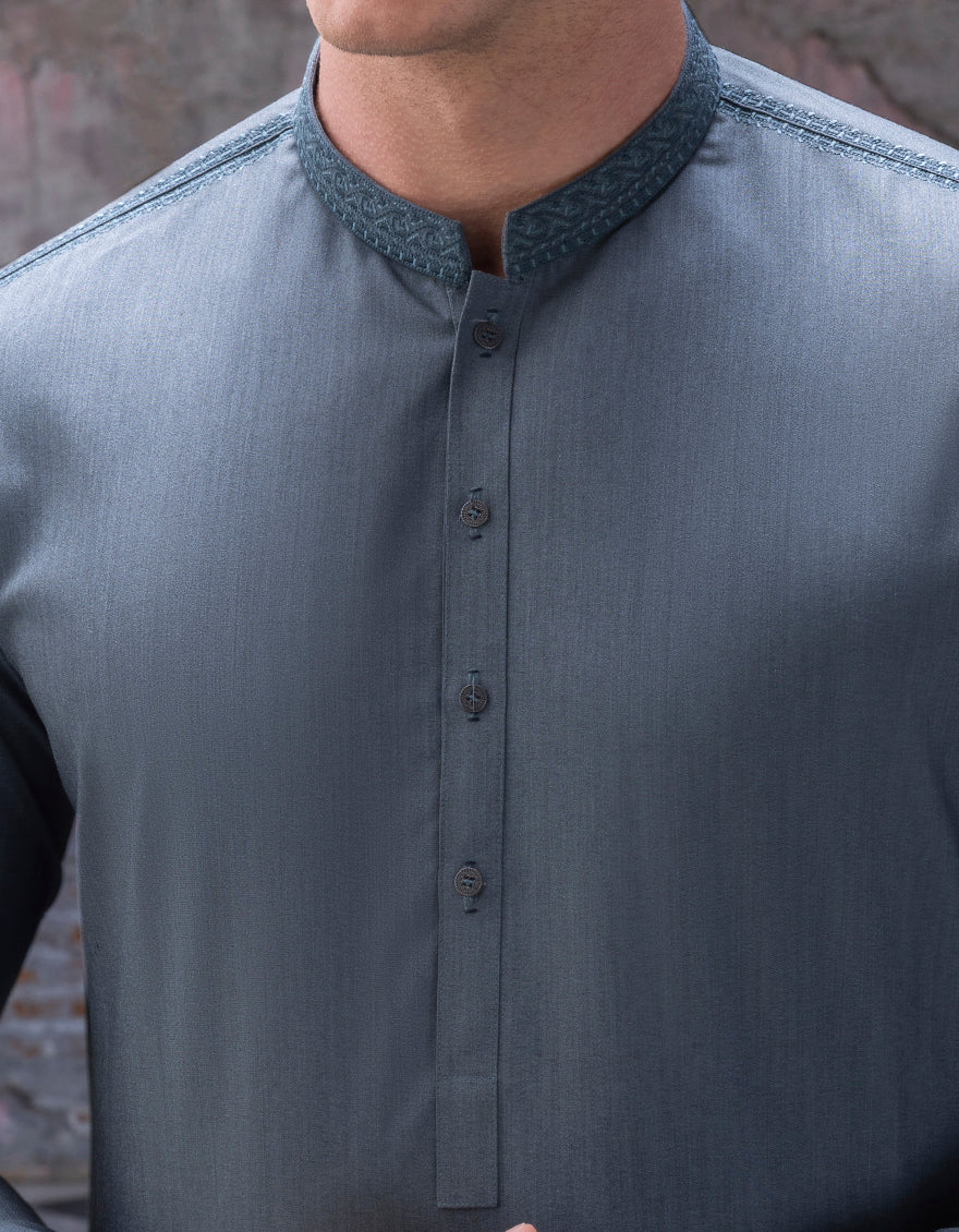 JADE GREEN BLENDED KURTA TROUSERS | JJKP-A-US-34279/W22/JJ8349-SF - Image 2