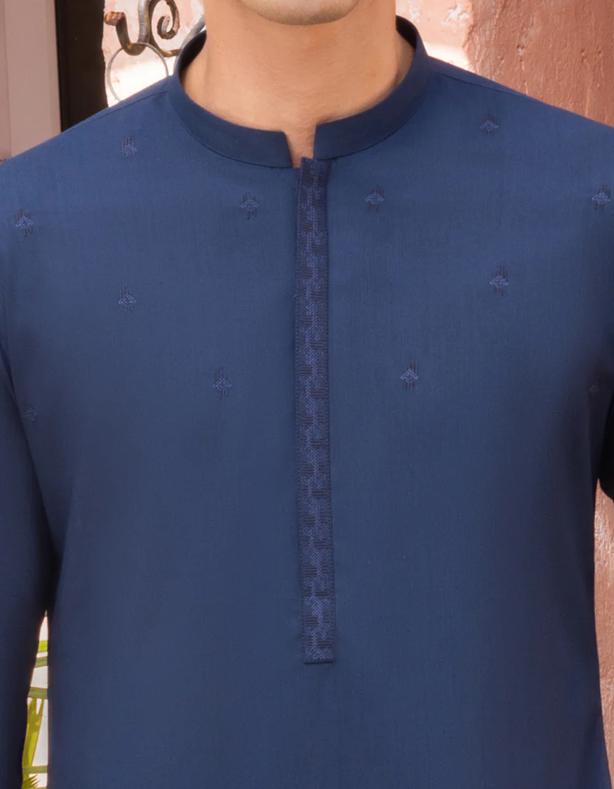 BLUE BLENDED KURTA TROUSERS | JJKP-A-US-34280/S23/JJ8349-SF - Image 2