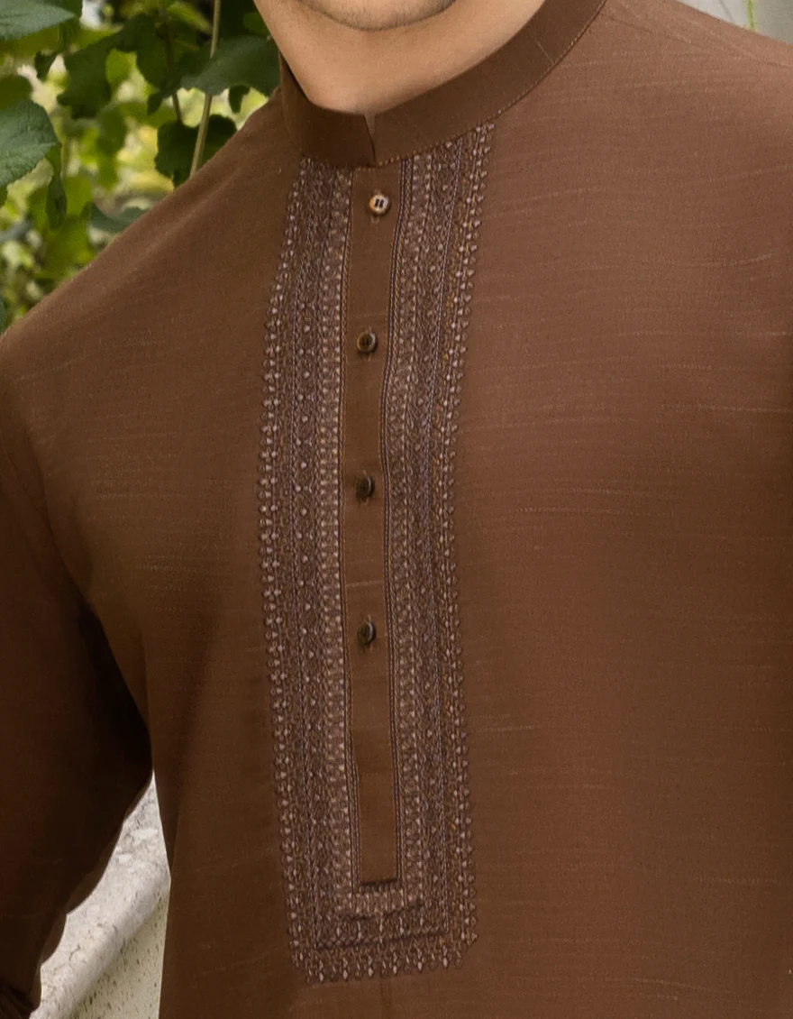 BROWN BLENDED KURTA TROUSERS | JJKP-A-US-36986/S23/JJ8784-FL - Image 2