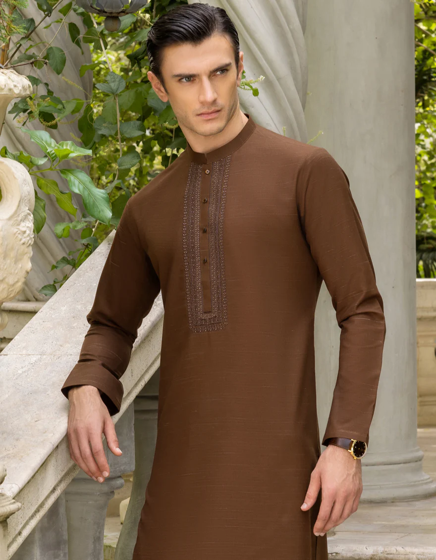 BROWN BLENDED KURTA TROUSERS | JJKP-A-US-36986/S23/JJ8784-FL - Image 3