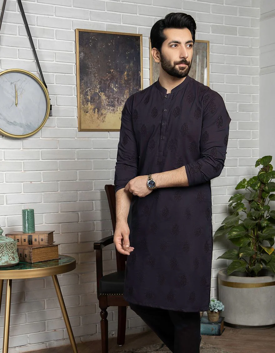 DARK PURPLE KURTA TROUSERS | JJKP-A-US-42213/S21/JJ7111-SF - Image 3