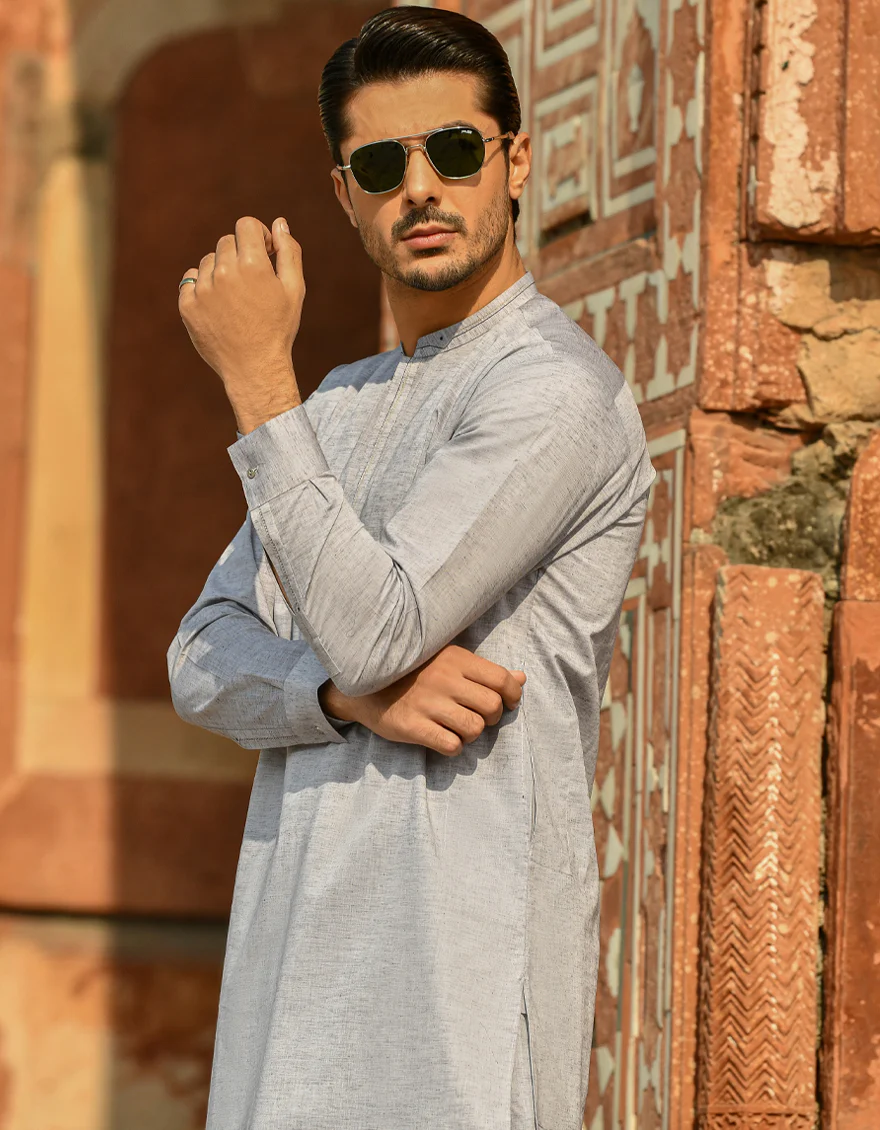 GREY VISCOSE KURTA TROUSERS | JJKP-A-US-42377/S22/JJ8123-CL - Image 4