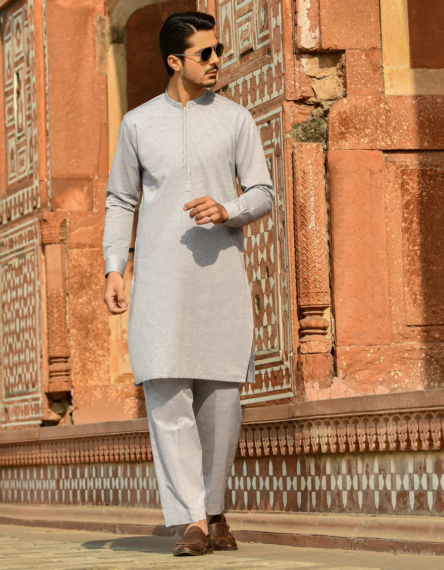GREY VISCOSE KURTA TROUSERS | JJKP-A-US-42377/S22/JJ8123-CL - Image 5