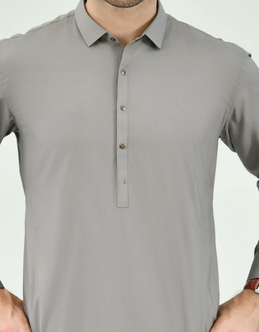 GREY COTTON KURTA TROUSERS | JJKP-A-US-43128/S22/JJ7420-CL - Image 2