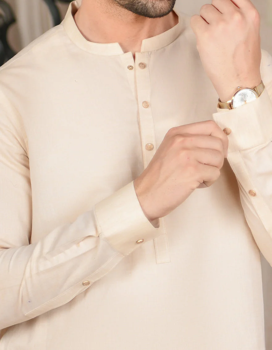 BEIGE BLENDED KURTA TROUSERS | JJKP-A-US-43130/S22/JJ8184-PN - Image 2