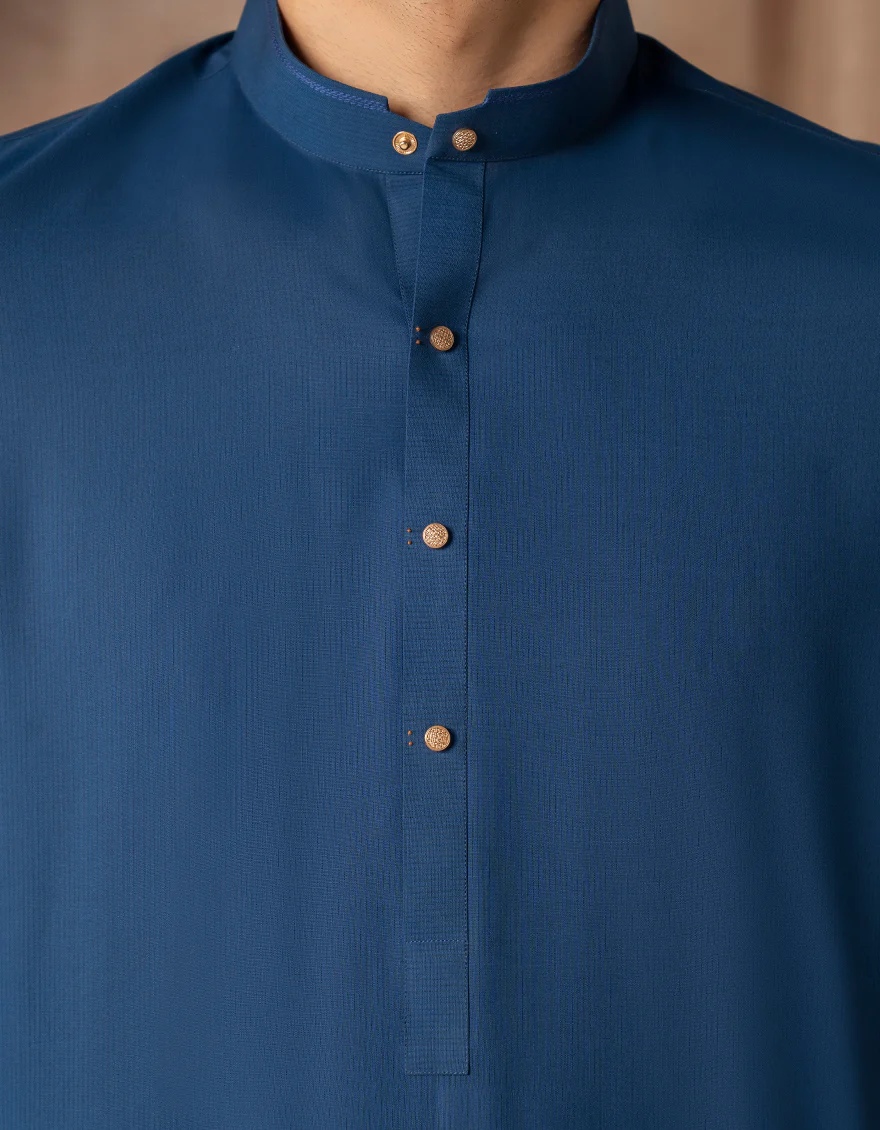 BLUE BLENDED KURTA TROUSERS | JJKP-S-33412/S25/JJ10029-CL - Image 3
