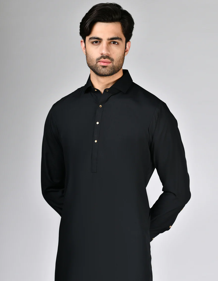 BLACK BLENDED KURTA TROUSERS | JJKP-S-47329/S24/JJ9462-PN - Image 2