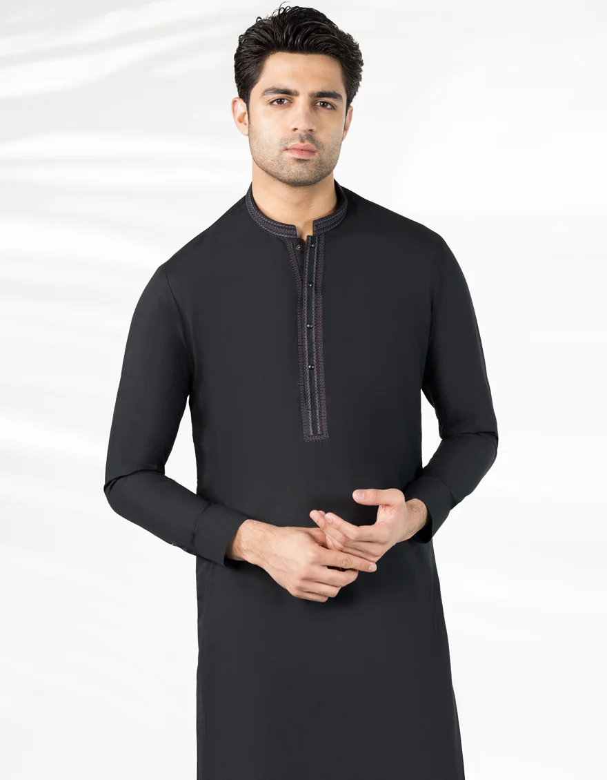 BLACK KURTA TROUSERS | JJKP-S-47488/S25/JJ9937-SF - Image 2