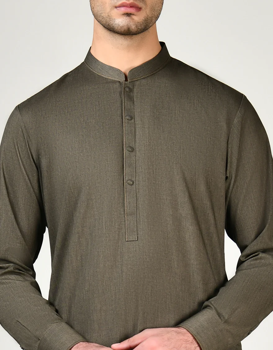 GREEN BLENDED KURTA TROUSERS | JJKP-S-91446/S24/JJ9366-CL - Image 3