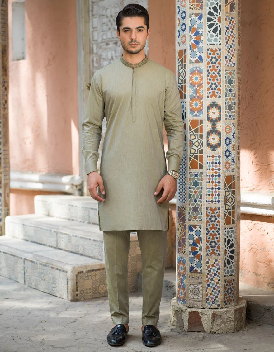 SAIGE GREEN KURTA TROUSERS | JJKP-S-US-31181/S21/JJ7251-SF - Image 3