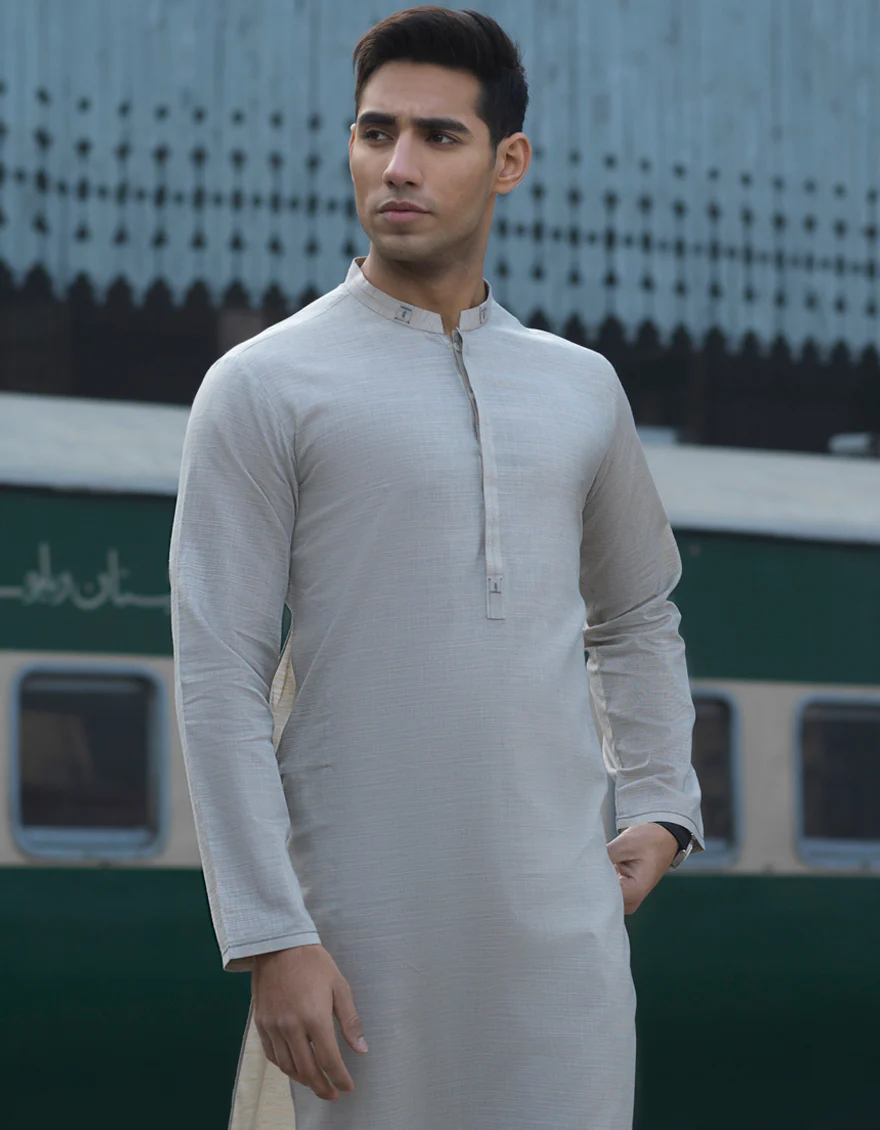 BEIGE COTTON KURTA TROUSERS | JJKP-S-US-32553/S22/JJ7320-CL - Image 2