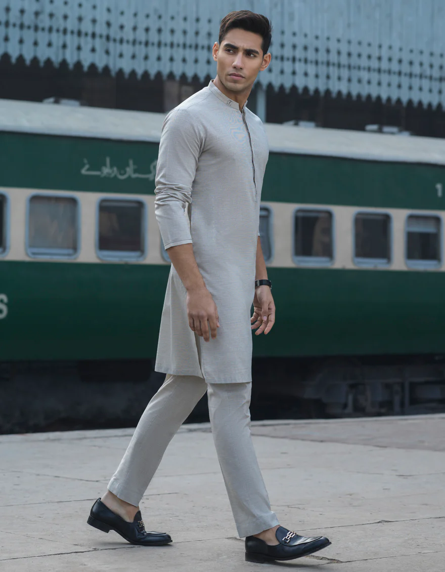 BEIGE COTTON KURTA TROUSERS | JJKP-S-US-32553/S22/JJ7320-CL - Image 3