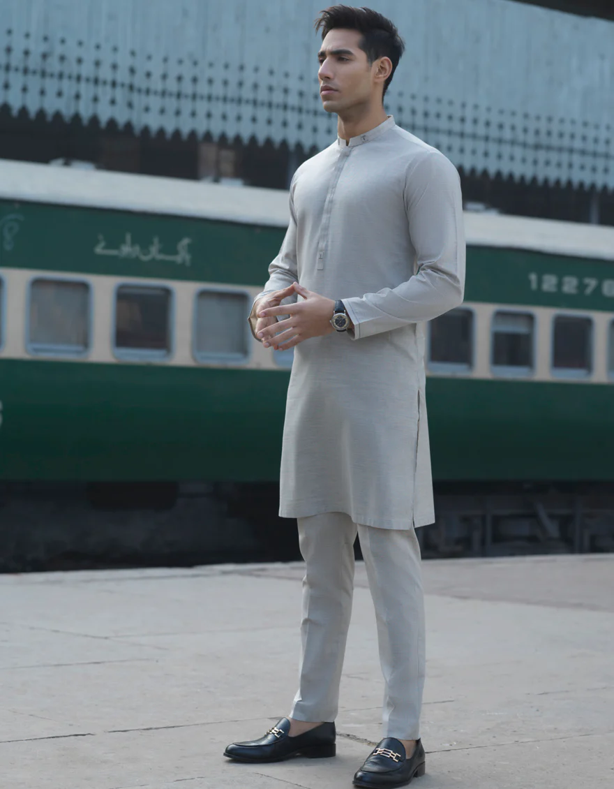 BEIGE COTTON KURTA TROUSERS | JJKP-S-US-32553/S22/JJ7320-CL - Image 4